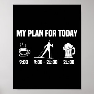 Poster Biathlon Biathlete Planeia Hoje Cerveja Café Esqui