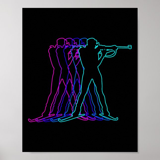 Poster Biathlon Biathlett Gift Clothes For Boys Youth Men (Frente)