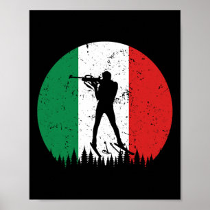 Poster Biathlon Itália Campeonato Mundial de inverno Espo