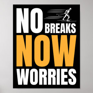 Poster Biathlon No Breaks Sem Preocupações Cruzando Cais