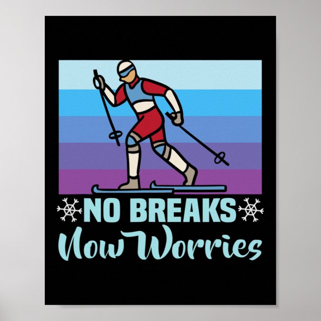 Poster Biathlon No Breaks Sem Preocupações Cruzando Cais (Frente)