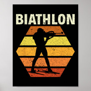 Poster Biathlon Retro Biathlon Skiting Esporte