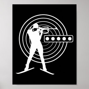 Poster Biathlon Ski Skier Winter Sports Cross-country Ski