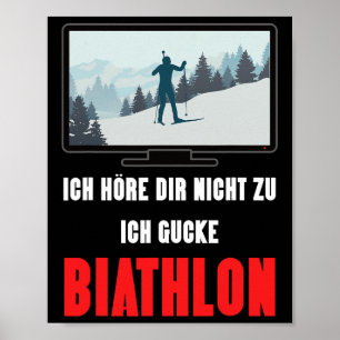 Poster Biathlon Winter Sport Design Say Ski Skier Gift
