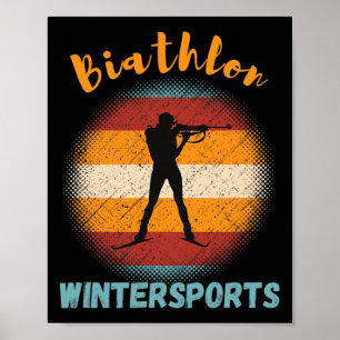Poster Biathlon Winter Sports Cross-country Skiing Rifle