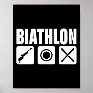 Poster Biatleta Engraçado Alvo Esportes Fotografando Sk