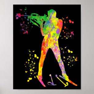 Poster Biatleta esqui nórdico biatlo