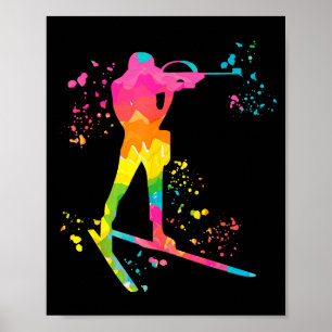 Poster Biatleta esqui nórdico biatlo