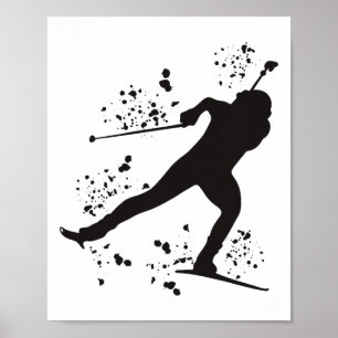 Poster Biatleta Nórdico de Esqui Biatlo 8