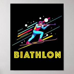 Poster Biatlo esportes de inverno esqui cross country