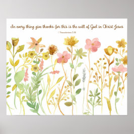Poster Bible Scripture 1 Thessalonians 5:11 Wildflowers