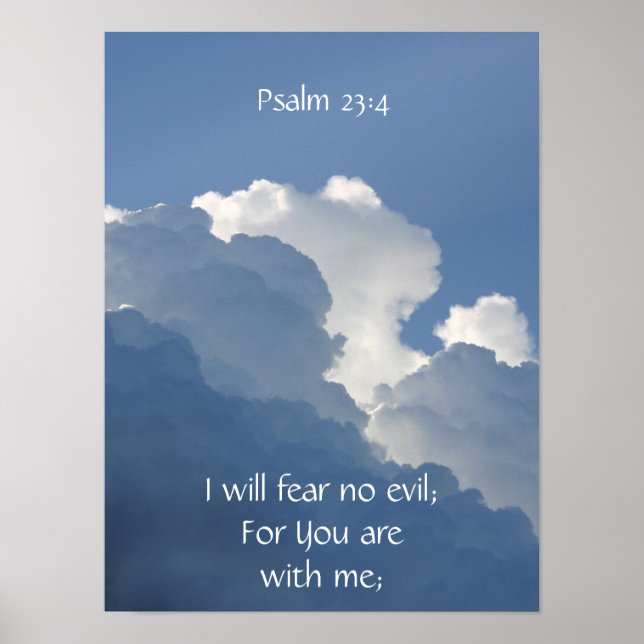 Poster Bible Scripture Psalm 23:4 Fear No Evil... (Frente)
