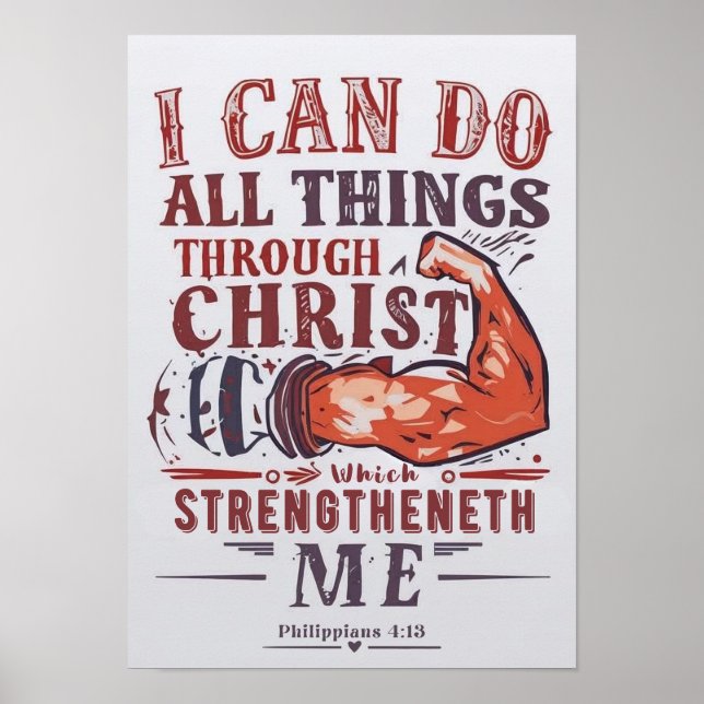 Poster Bible Verse - I Can Do All Things Through Christ (Frente)