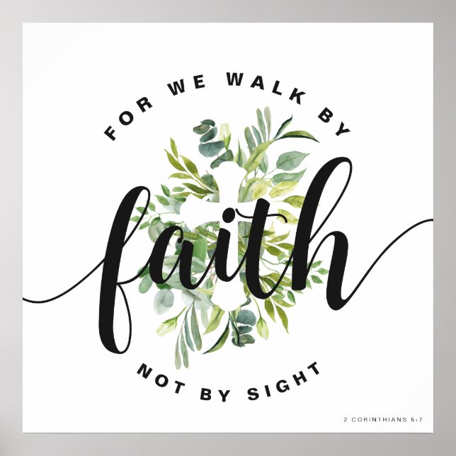 Poster Bíblia Cristã Cruz Floral Moderna Verso (Frente)