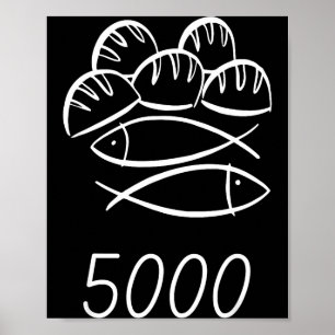 Poster Bíblia Cristã Jesus 2 Peixes 5 Pães Alimentam 5000