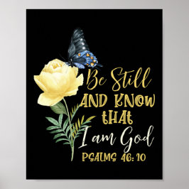 Poster Bíblia Cristã Verse Joshua 1:9 Borboleta Flor
