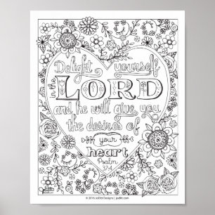 Poster Bíblia das Escrituras Cristãs Florais de Garota 