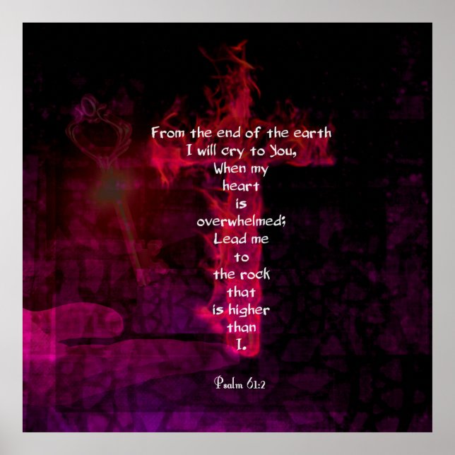 Poster Bíblia Do Salm 61:2 Versa Cotação Inspiracional (Frente)