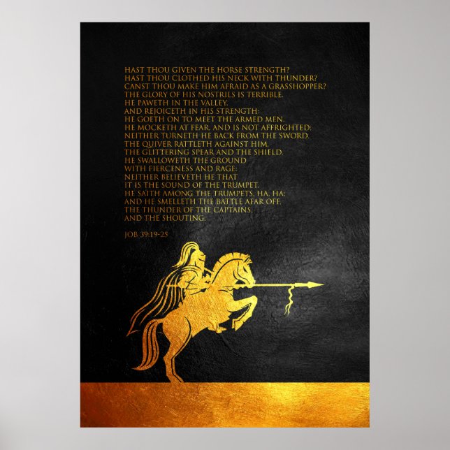 Poster Bíblia do trabalho 39:19-25 Verso (Frente)