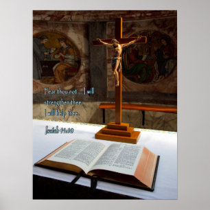 Poster Bíblia e cruz do 41:10 de Isaiah