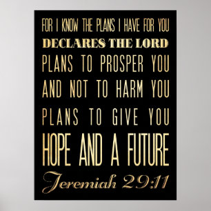 Pôster Bíblia Escritural Cristã Verso - Jeremiah 29:11