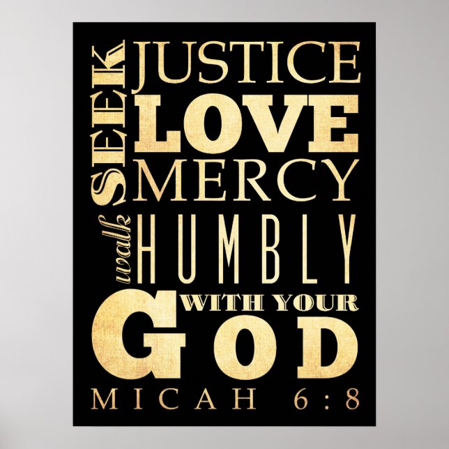 Poster Bíblia Escritural Cristã Verso - Micah 6:8 (Frente)