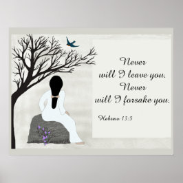 Pôster Bíblia inspiradora Verse, "Nunca te deixarei