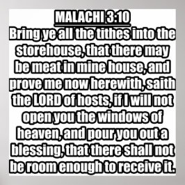 Poster Bíblia Malachi 3:10 KJV Verse