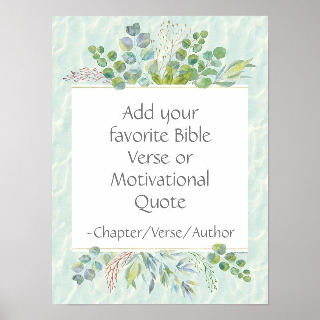 Poster Bíblia Personalizada Verse Wall Decor Eucalyptus L (Frente)