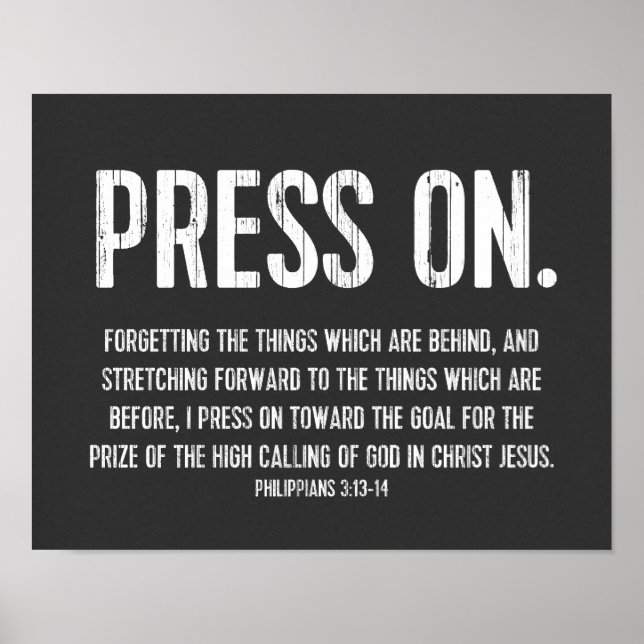 Poster Bíblia-Poster cristã, Philippians 3:13-14 (Frente)