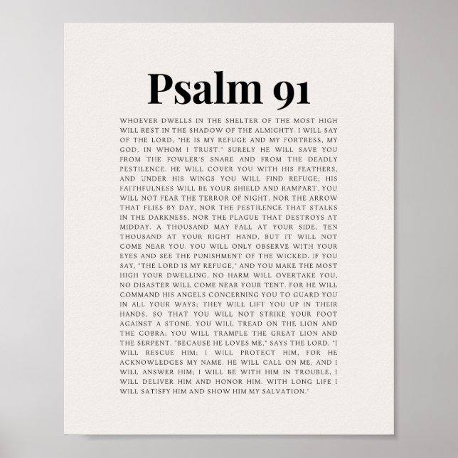 Poster Bíblia Psalm 91 NKJV Verse (Frente)