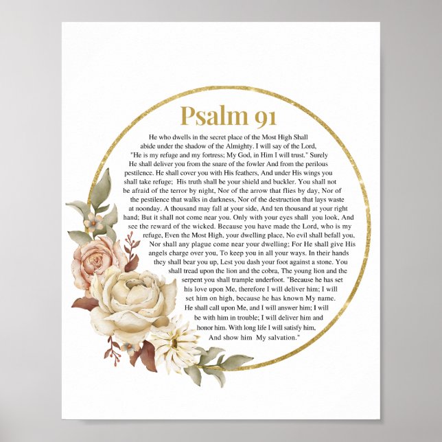 Poster Bíblia Psalm 91 NKJV Verse (Frente)