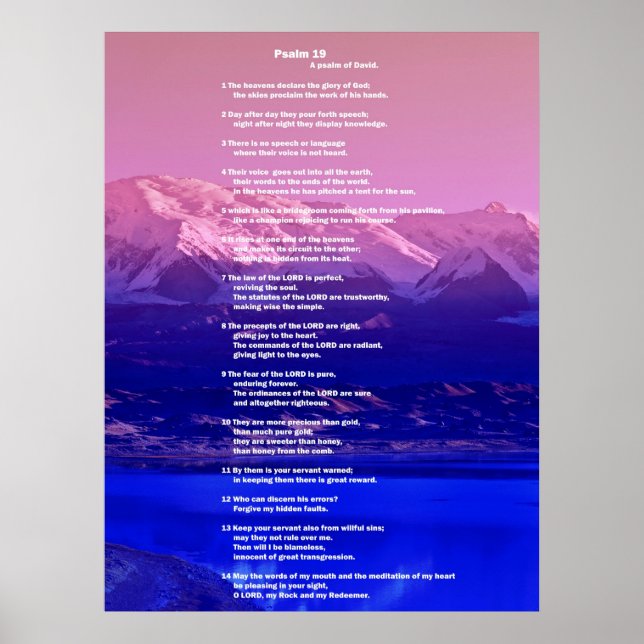 Poster Bíblia, Salmo19 (Frente)