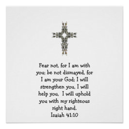 Pôster Bíblia Versa citação Inspiracional Isaiah 41:10