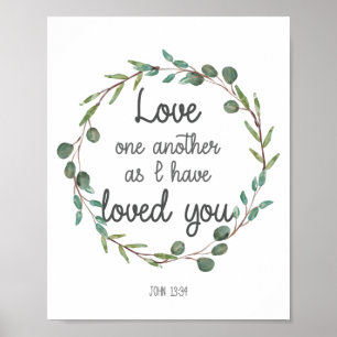 Poster Bíblia Verse Ama Um Ao Outro Como Te Amo