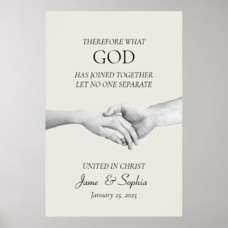 Poster Bíblia Verse Matthew 19:6 - Fé Cristã de Casamento