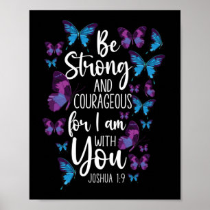 Poster Bíblia Verse Seja Forte E Corajosa Porque Estou C