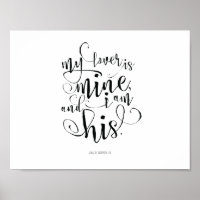 Bíblia Verse Song of Solomon 2:16 em caligrafia