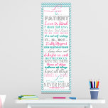 Poster Bíblia Verser "Love Is" 1Corinthians<br><div class="desc">Um design bonito e tipográfico com o encorajamento da passagem bíblia 1Corinthians 13:4-8 nos lembrando do que Deus diz em Sua palavra,  o amor realmente é.</div>