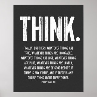 Pôster Bíblia Verso, Escritura Philippians 4:8 Moderna