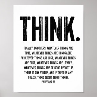 Pôster Bíblia Verso, Inspiração Philippians 4:8