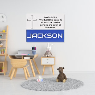 Poster Bíblico da Cinza Azul Personalizada do Miúdo
