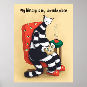 Poster Biblioteca Cat Lover Libarian