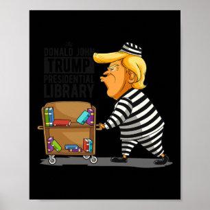 Poster Biblioteca Cinza Engraçada Ajustado