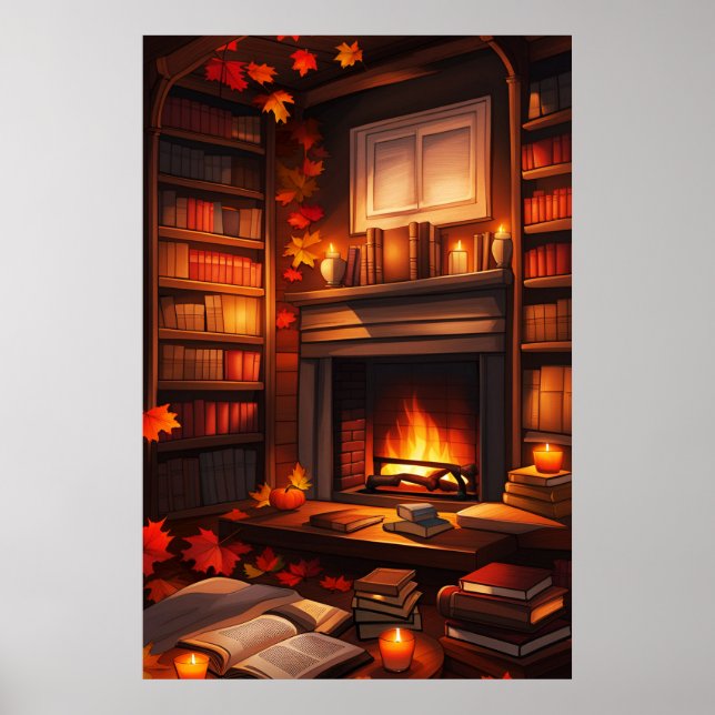 Poster Biblioteca Cozy Autumn (Frente)