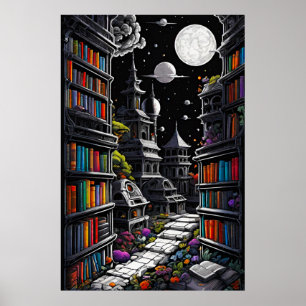 Poster Biblioteca de fantasia