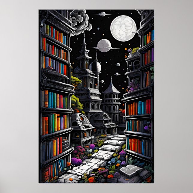 Poster Biblioteca de fantasia (Frente)