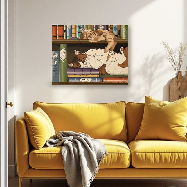 Pôster Biblioteca do Book Shelf Cats (Criador carregado)