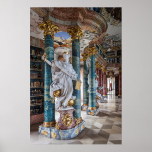 Poster Biblioteca Interior do Rococo-Style