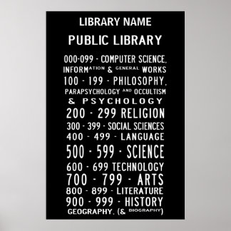 Poster Biblioteca Pública Busroll Decimal Dewey